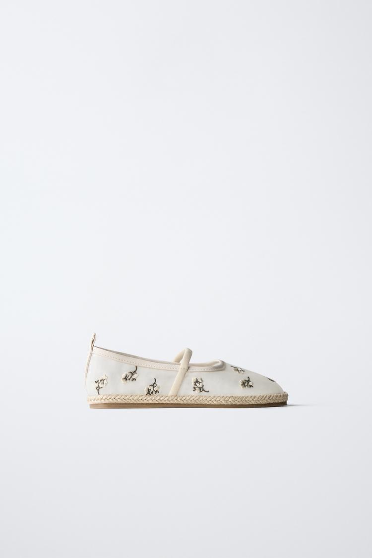 Zara Girls Embroidered Ballet Flats Size 27 | City Nest Kids
