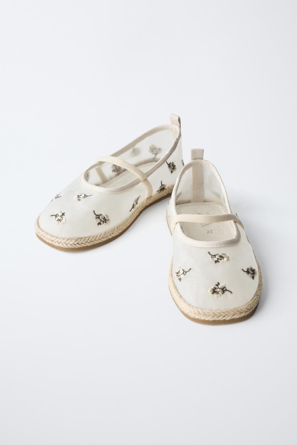 Zara Girls Embroidered Ballet Flats Size 27 | City Nest Kids