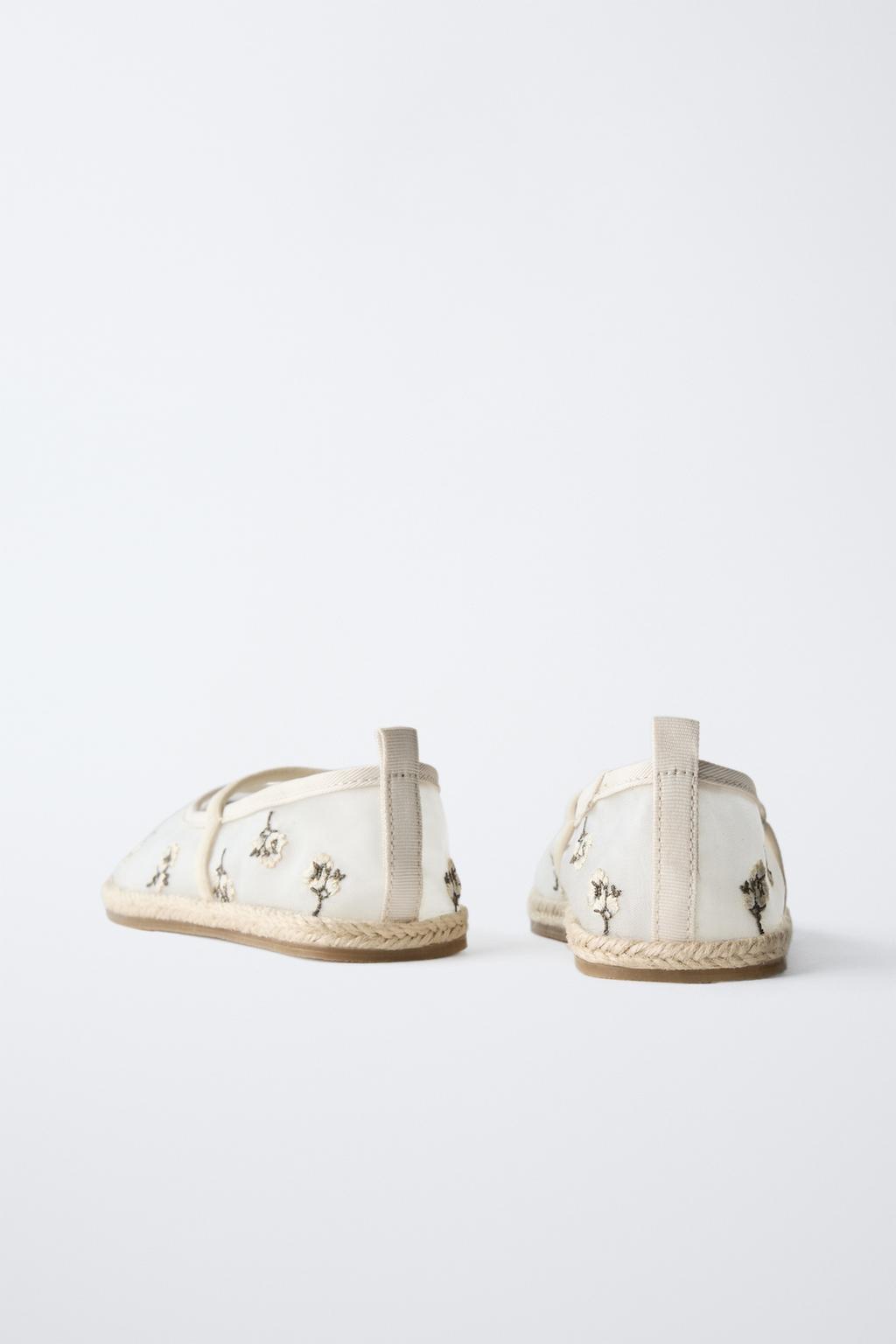 Zara Girls Embroidered Ballet Flats Size 27 | City Nest Kids