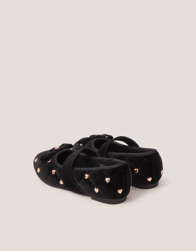 IMG_2505 Monsoon Black Velvet Heart Ballet Flats Size 29 | City Nest Kids