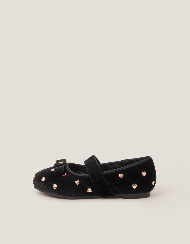 IMG_2506 Monsoon Black Velvet Heart Ballet Flats Size 29 | City Nest Kids