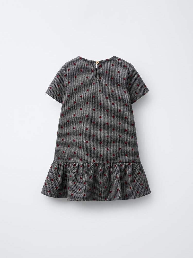 Zara Girls Grey Heart Print Dress Age 5 | City Nest Kids