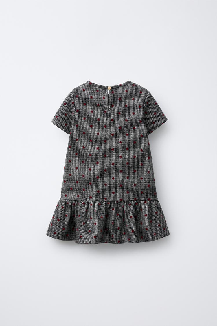 Zara Girls Grey Heart Print Dress Age 5 | City Nest Kids