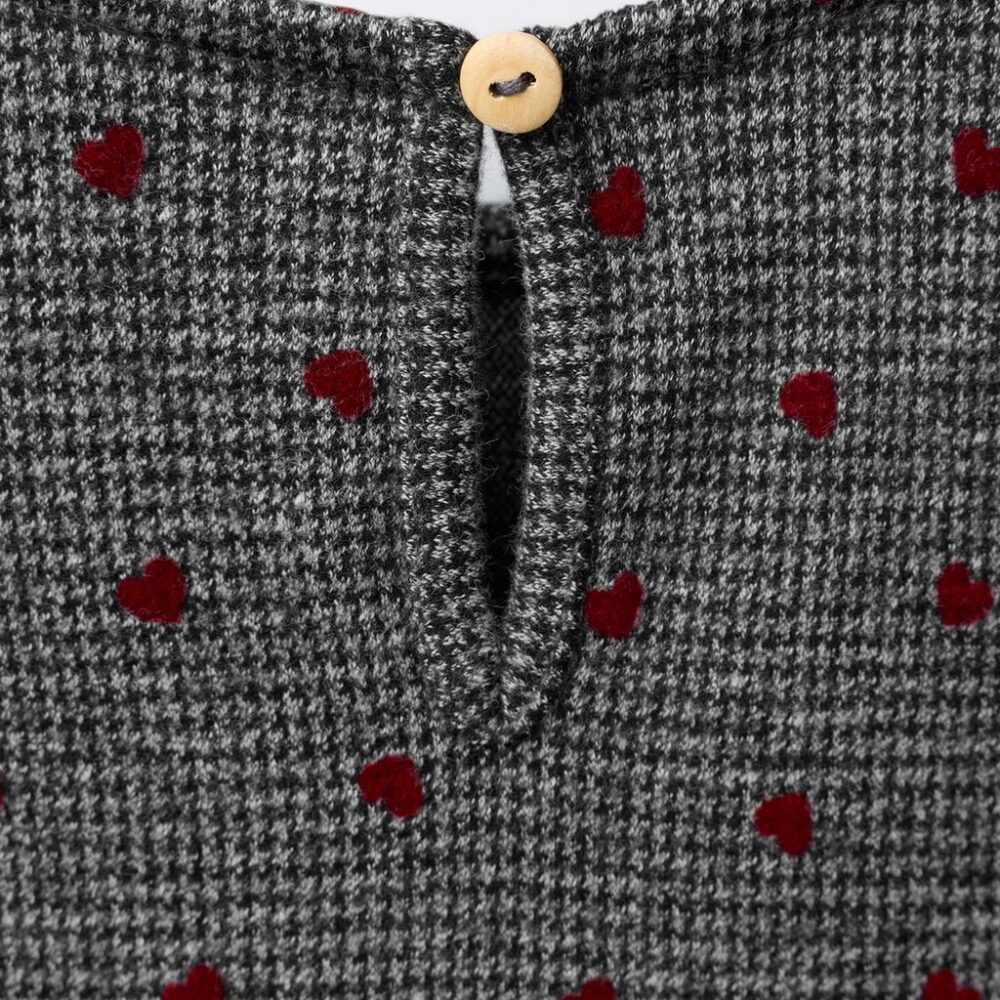 Zara Girls Grey Heart Print Dress Age 5 | City Nest Kids