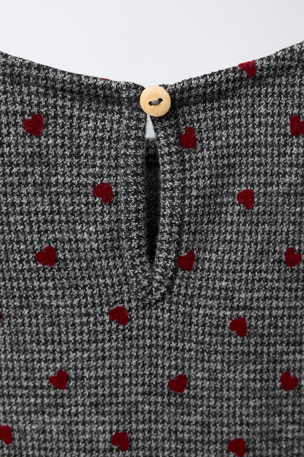 Zara Girls Grey Heart Print Dress Age 5 | City Nest Kids