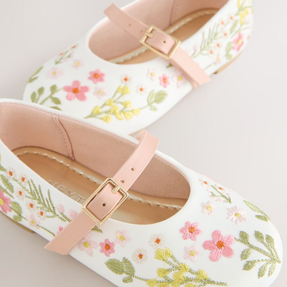 Next Girls Floral Embroidered Mary Jane Shoes Size 28 | City Nest Kids
