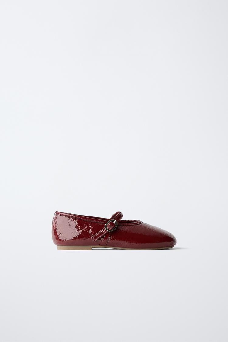 IMG_3100 Zara Girls Burgundy Patent Mary Jane Shoes Size 24 | City Nest Kids