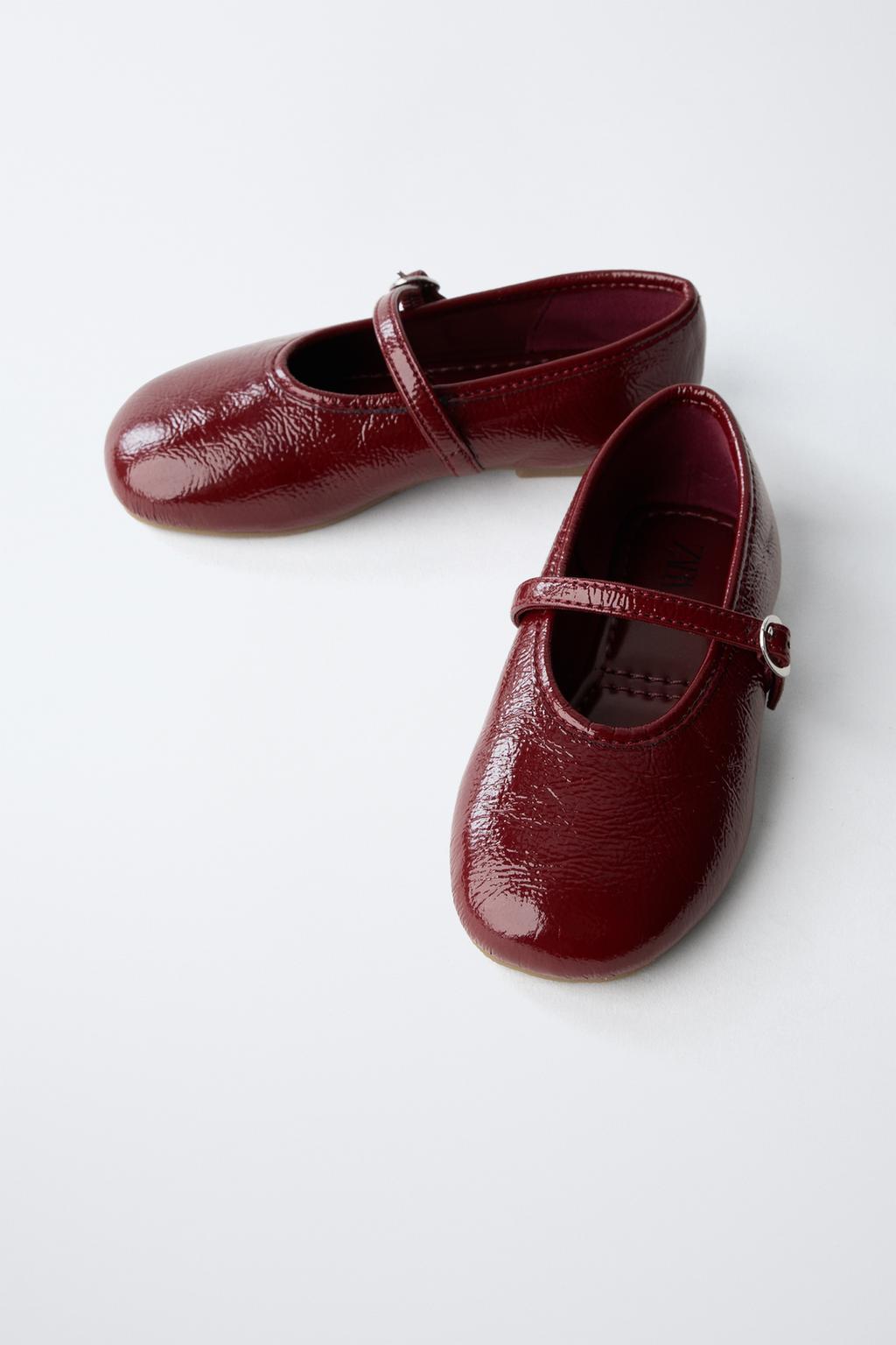 IMG_3102 Zara Girls Burgundy Patent Mary Jane Shoes Size 24 | City Nest Kids