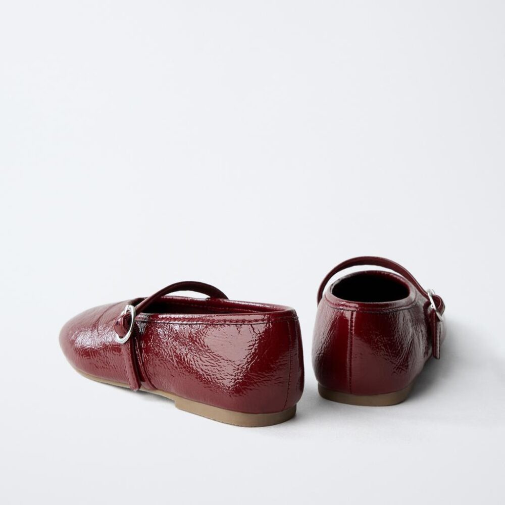 IMG_3104 Zara Girls Burgundy Patent Mary Jane Shoes Size 24 | City Nest Kids