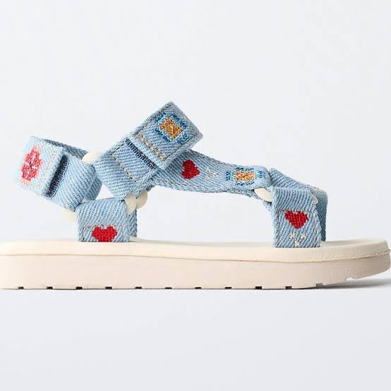IMG_3235 Zara Embroidered Denim Strap Sandals Size 28 | City Nest Kids