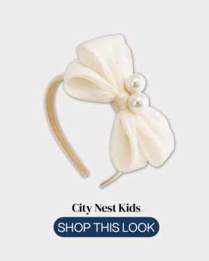 Large Pearl Bow Ivory Headband | City Nest Kids