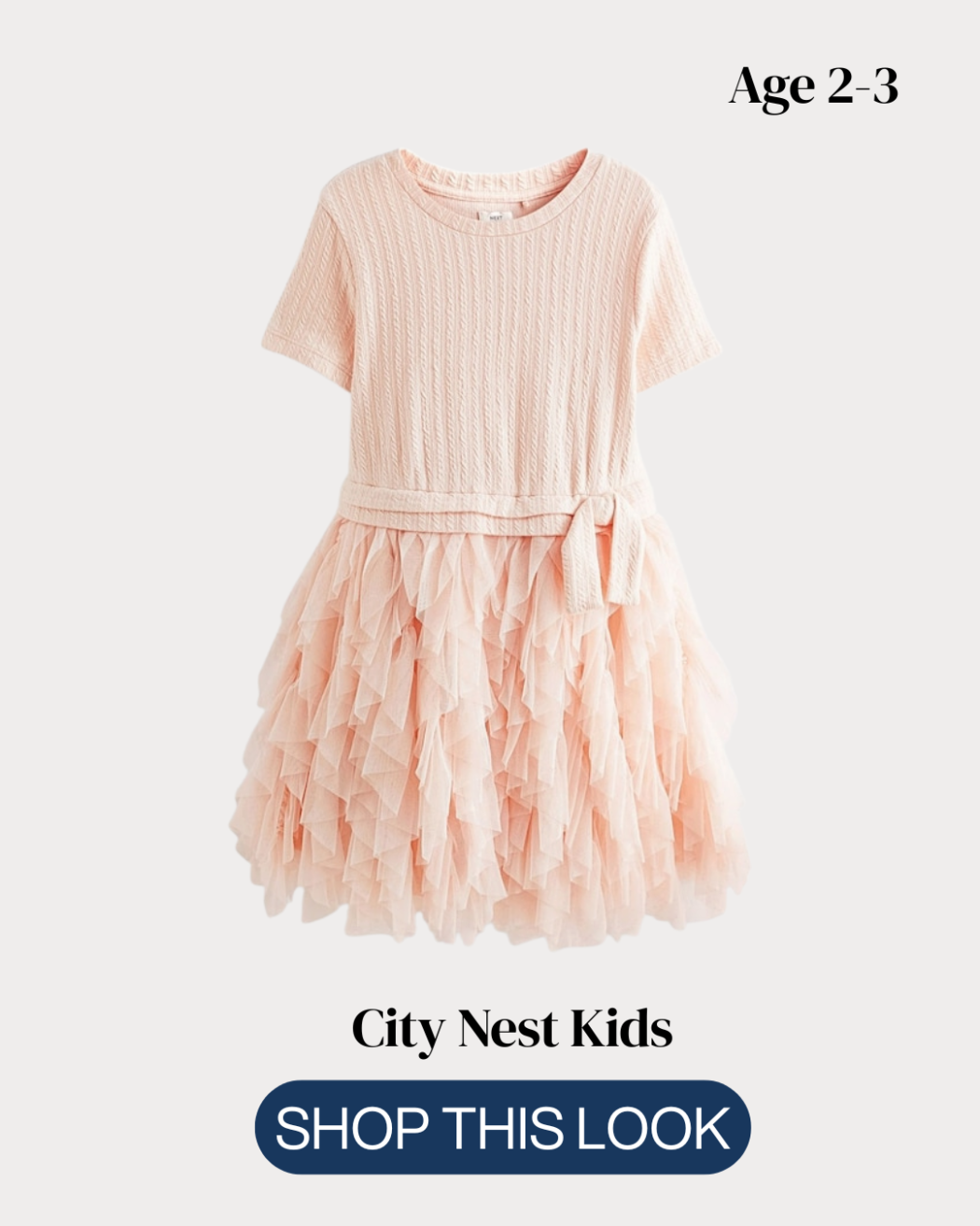 Next Girls Pink Tulle Occasion Dress Age 2–3 | City Nest Kids