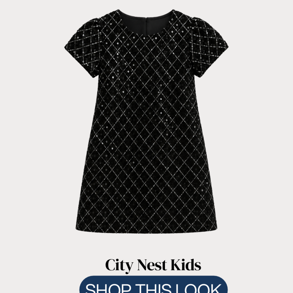 F&F Girls Black Sequin Occasion Dress Age 9 | City Nest Kids