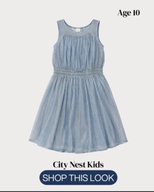 Next Girls Blue Shimmer Occasion Dress | City Nest Kids